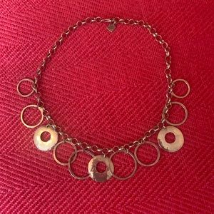 Silpada Sterling silver hammered disk circles on a link chain. 17”